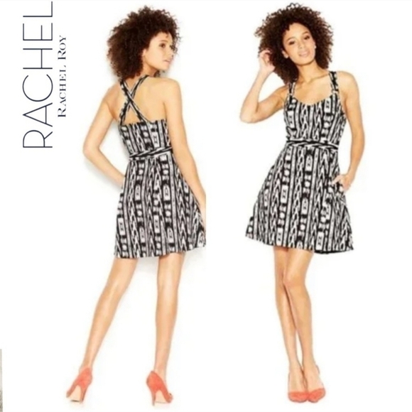 RACHEL Rachel Roy Black Gray Dress Size 0 - Picture 1 of 12